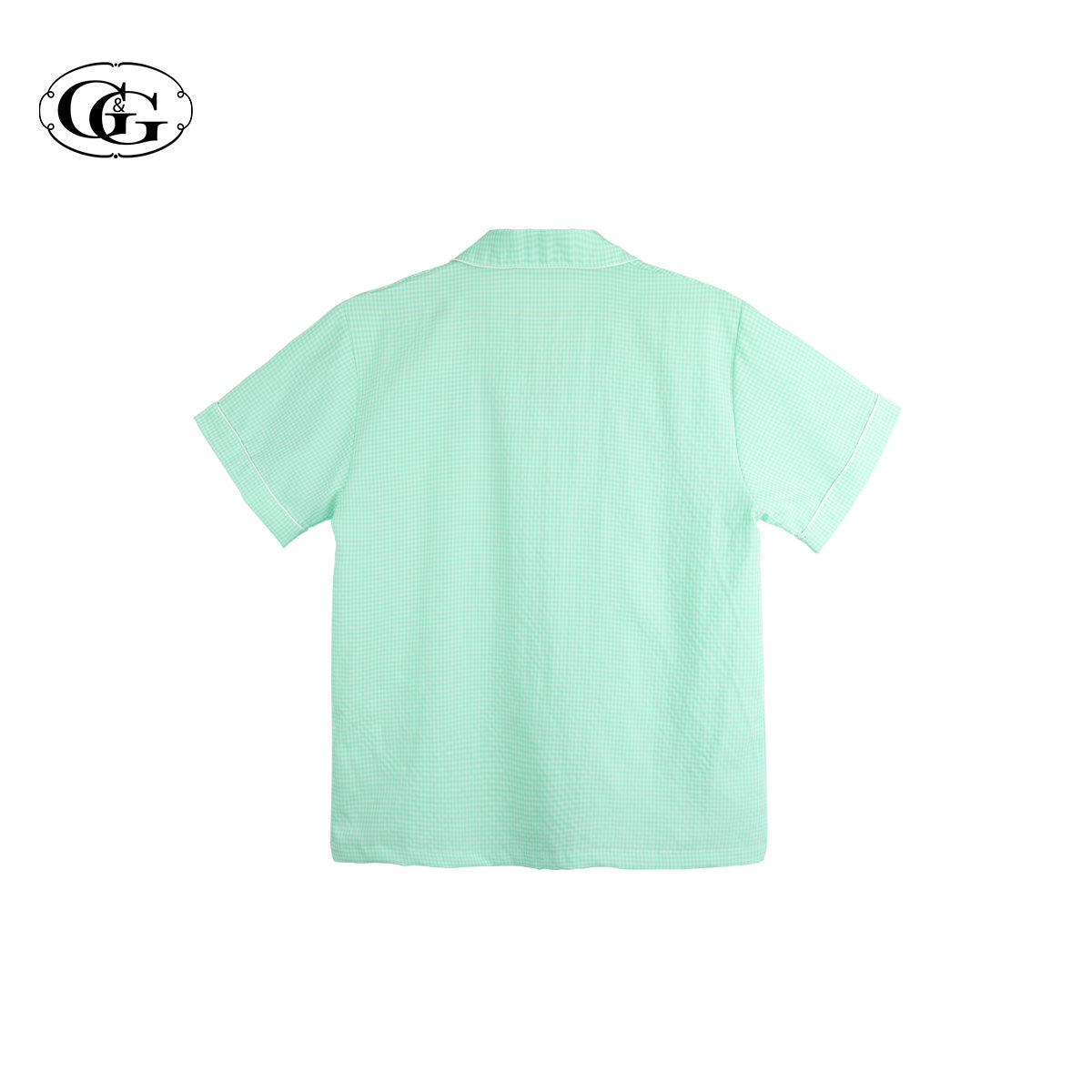 G&G - Pajama Set Short-Sleeve Collared Shirt and Shorts Polyester + Cotton Plaid EN1P009 - OCC LIFE