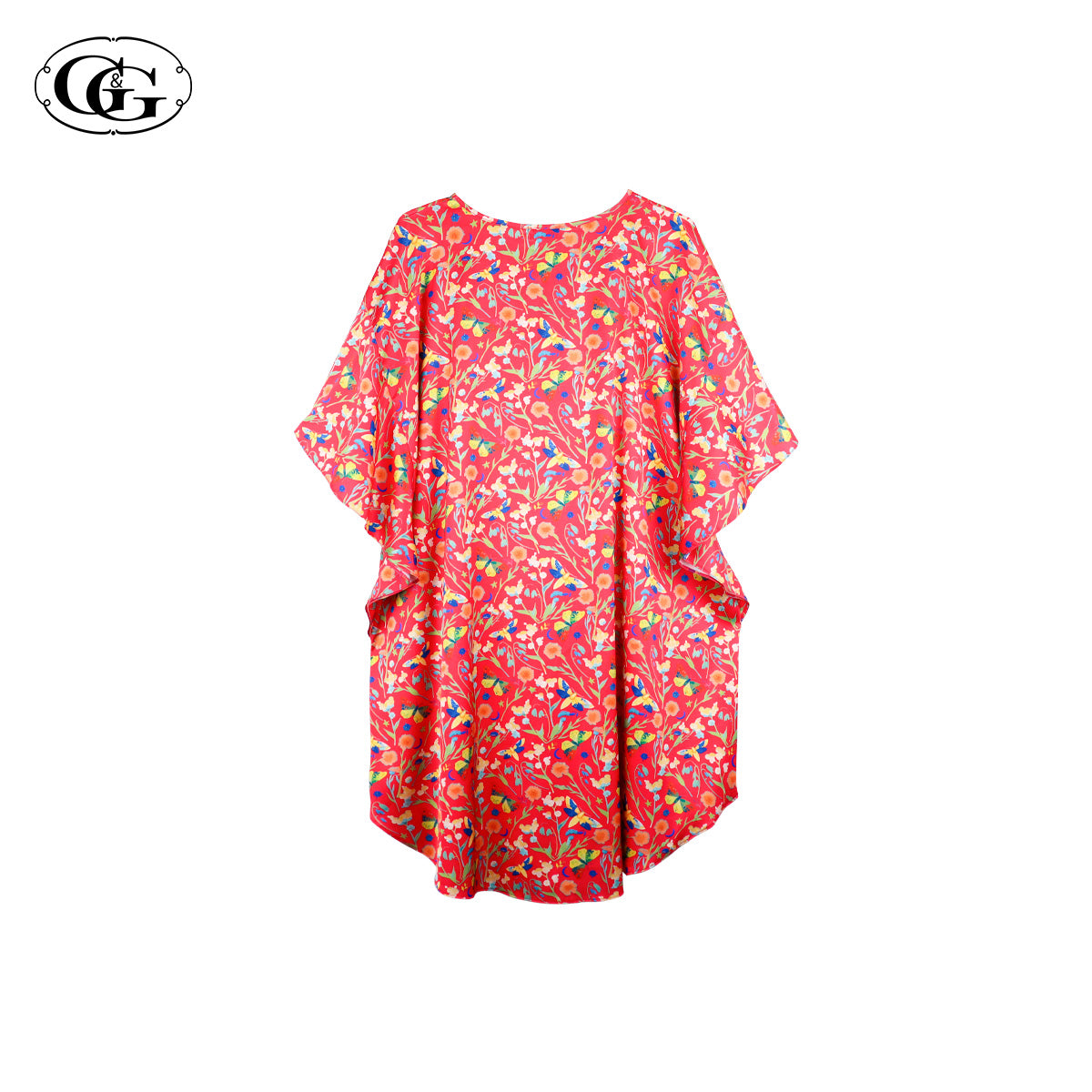 G&G - ชุดนอน เดรสกระโปรง ปีกค้างคาว ผ้าซาติน  EN8S002