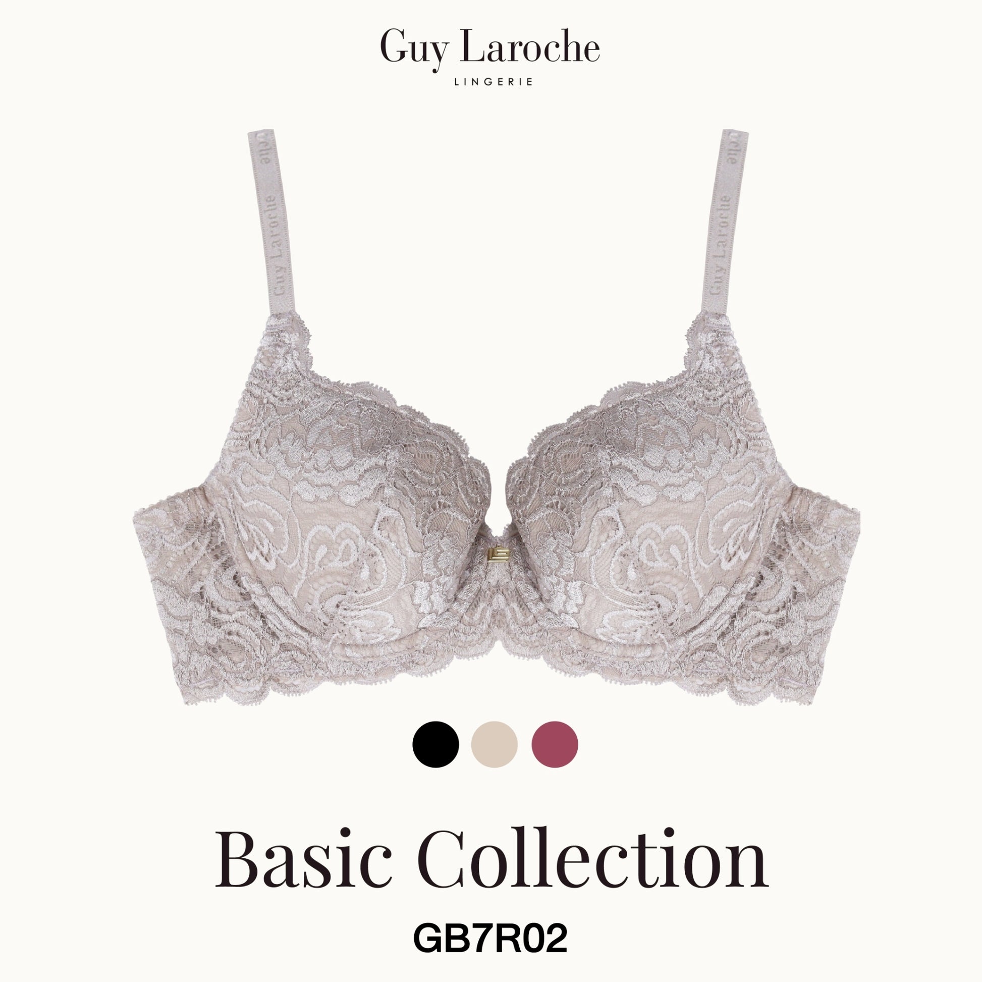 Guy Laroche Lingerie - Lace Bra with Light Padding, Soft Mold Full-Lock Bra (Plus Size) GB7R02 - OCC LIFE