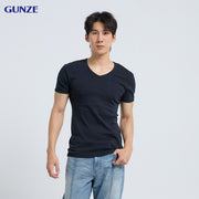 GUNZE - เสื้อยืดคอวีชาย แขนสั้น รุ่น GS1631