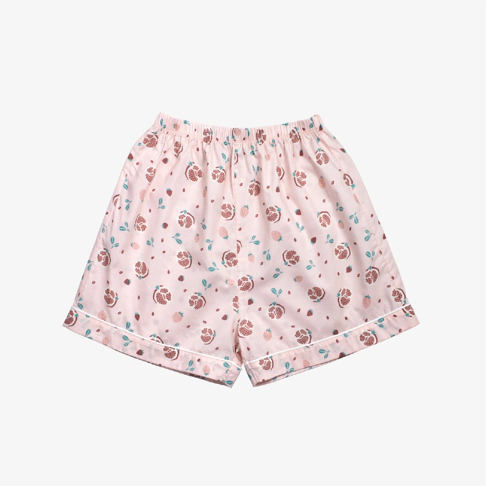 G&G - Short Sleeve Collar Shirt + Shorts, Cotton, Pink Pomegranate Print EN1C002 - OCC LIFE