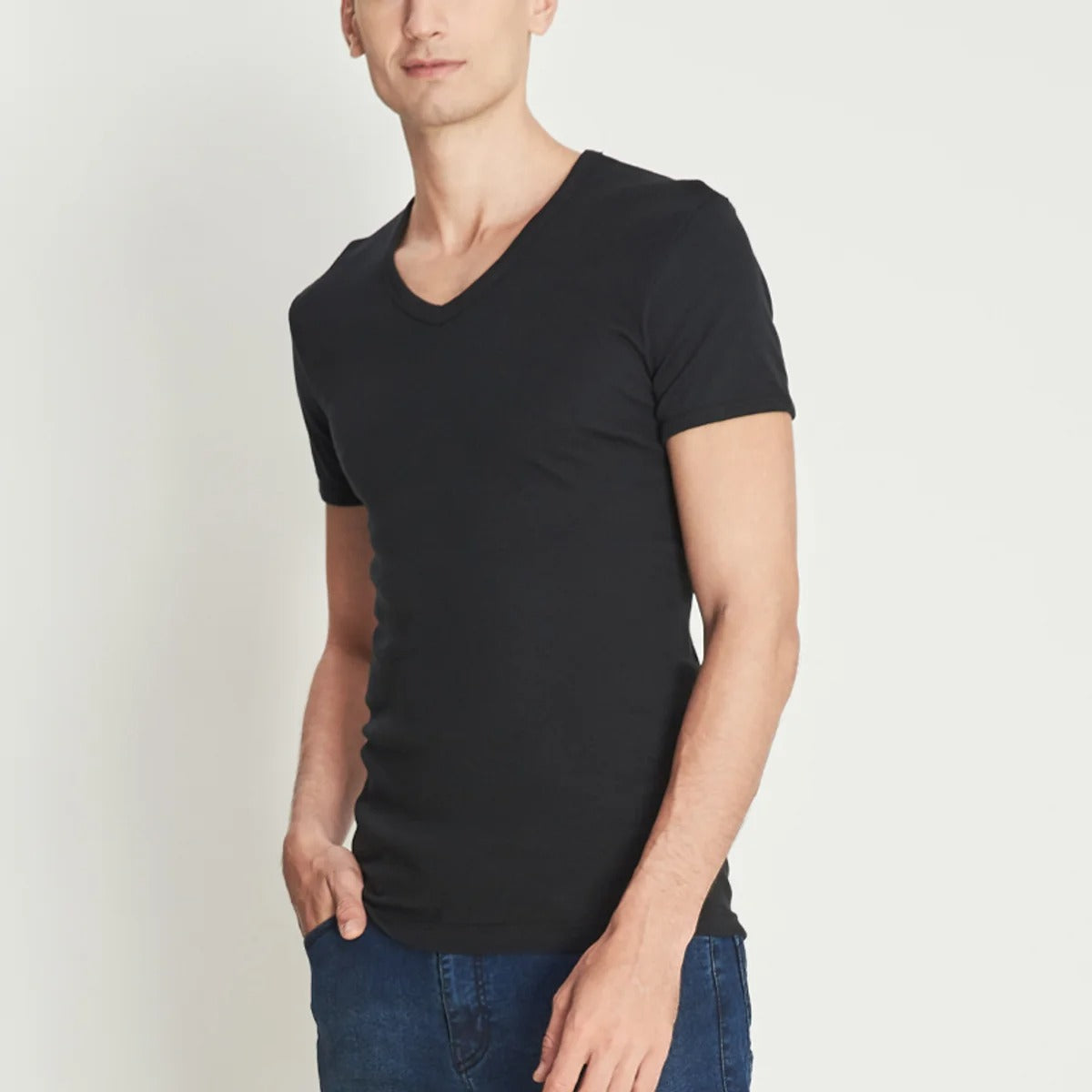 GUNZE - Men’s V-Neck T-Shirt – Short Sleeve GS1631 - OCC LIFE