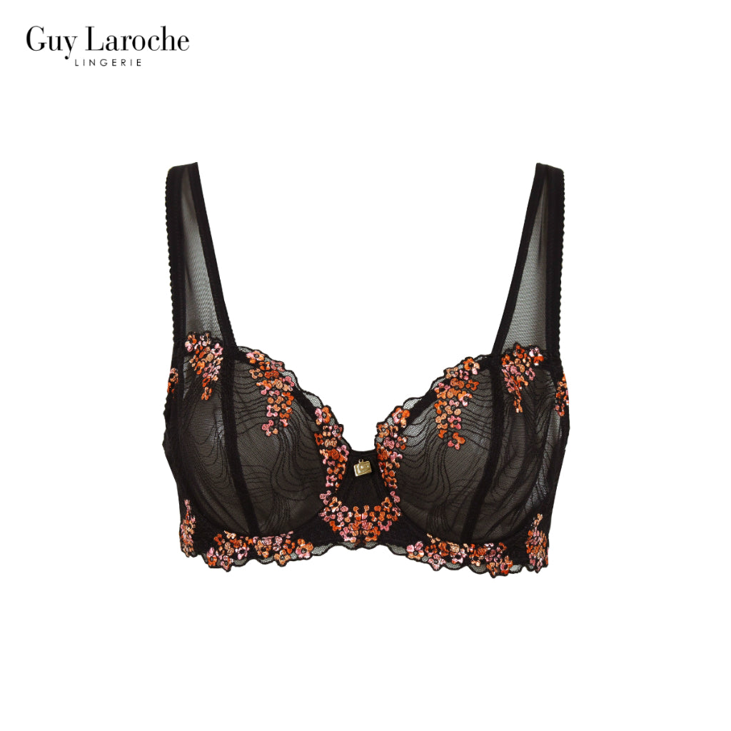 Guy Laroche Sugar Bon Bons Collection Elegant See-Through Floral Lace Bra GB3Q90 - OCC LIFE