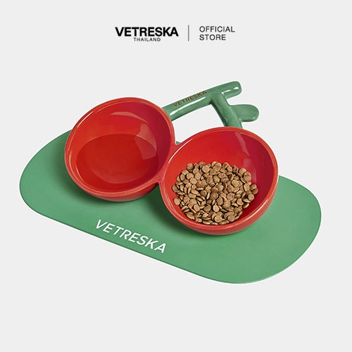 Vetreska - Cherry Ceramic Pet Bowl - OCC LIFE