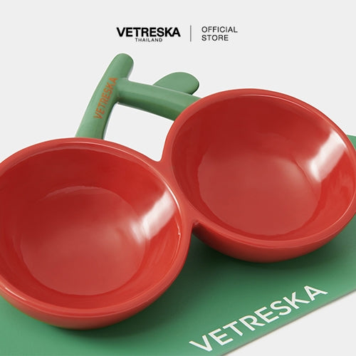 Vetreska - Cherry Ceramic Pet Bowl - OCC LIFE